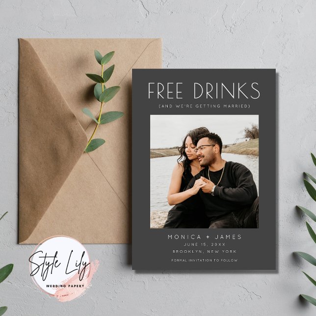 Anuncio Moderna Foto Divertida de Boda Save the Date (Subido por el creador)