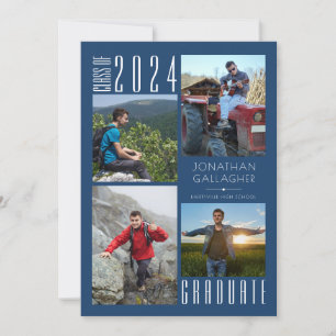 Anuncio Moderna Graduación Blue Four Photo