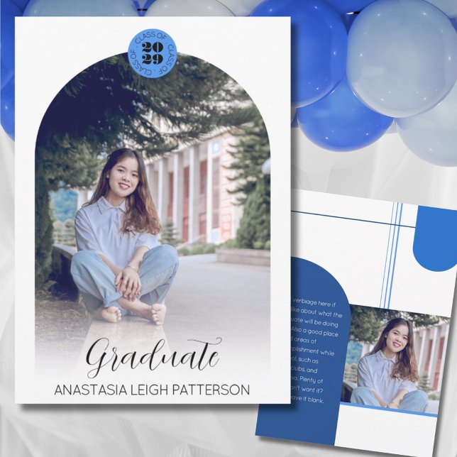 Anuncio Moderna Graduación de Arco Azul Dos Foto (Subido por el creador)