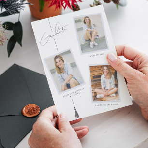 Anuncio Moderna graduación de Collage de fotos blanco