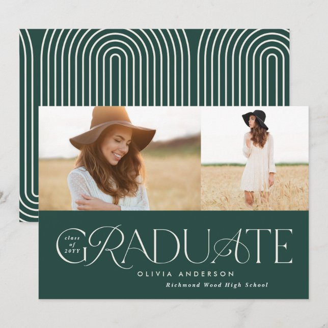 Anuncio Moderna graduación geométrica de 2 arco de fotos (Anverso / Reverso)