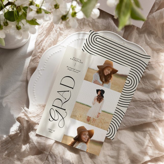 Anuncio Moderna graduación geométrica en blanco negro 3 fo (Subido por el creador)