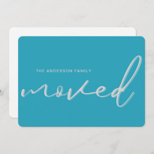 Anuncio Moderna negrita azul brillante Nueva dirección Hog