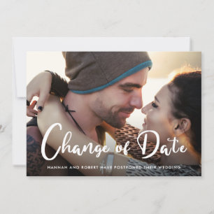 Anuncio Moderna Postergación de Boda Cambio de Fecha Foto