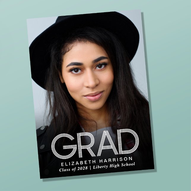 Anuncio Moderna tipografía blanca de graduación fotográfic (Subido por el creador)