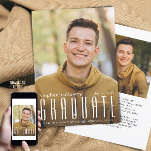 Anuncio Moderna tipografía Minimalista GRADUADA 2 fotos