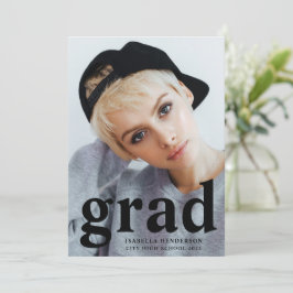 Anuncio Moderna tipografía negra de graduación fotográfica