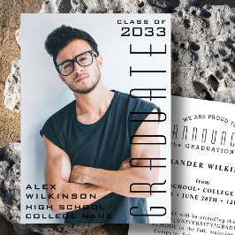 Anuncio Moderna tipografía negra foto graduación simple