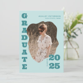 Anuncio Moderna tipografía Verde azulada retro graduación