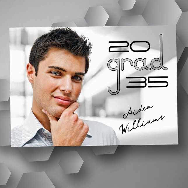 Anuncio Moderna Trendy Transparent High Tech Photo Grad (Available in high quality print or instant download for quick messaging, email or self printing.)