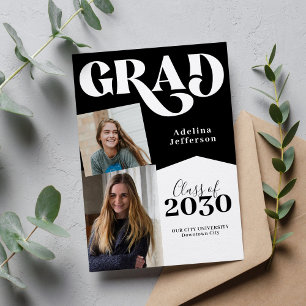 Anuncio Moderna y simple foto de dos graduados de graduaci