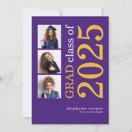 Anuncio Moderno 3 foto 2025 Graduación de color morado