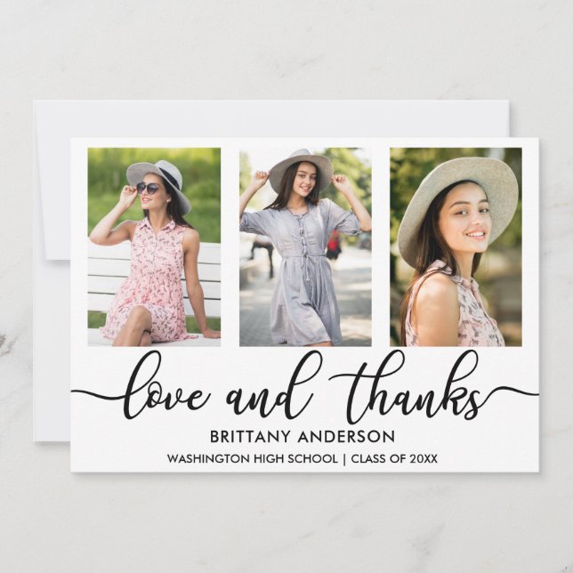 Anuncio Moderno 3 Foto Graduación Amor y Gracias W (Anverso)