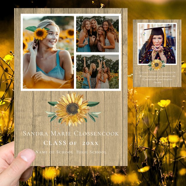 Anuncio Moderno 4 Collage de fotos Graduación de girasol (Subido por el creador)