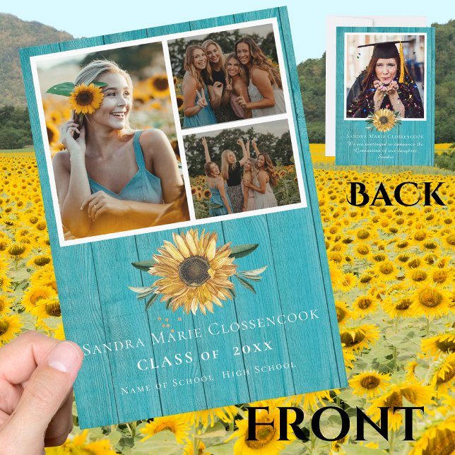 Anuncio Moderno 4 Collage de fotos Graduación de girasol (Subido por el creador)
