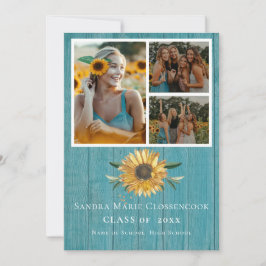 Anuncio Moderno 4 Collage de fotos Graduación de girasol A