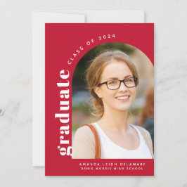 Anuncio Moderno Arco Rojo Graduación de Foto 2024