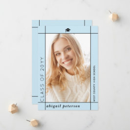 Anuncio Moderno azul pálido Clase de graduación de 2025