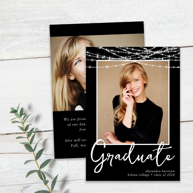 Anuncio Moderno Black String Lights Photo Graduation (Subido por el creador)