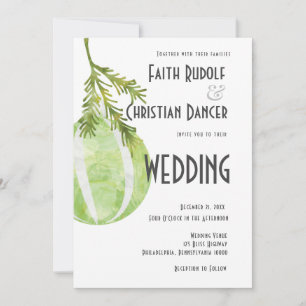 Anuncio Moderno Boda de Ornamentos de Navidad con rayas ve