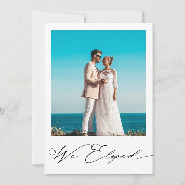 Anuncio Moderno Boda Minimalista de fotografía negra (Anverso)