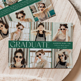 Anuncio Moderno Clásico Verde 12 Graduación de fotos