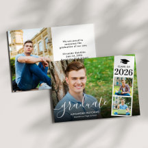 Anuncio moderno de collage de 4 fotos de graduació