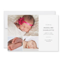 Anuncio moderno de nacimiento multifoto