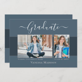 Anuncio Moderno | Elegante Graduación de Foto Dusty Blue 2