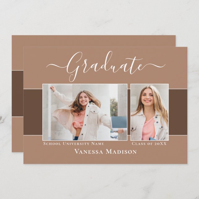 Anuncio Moderno | Elegante Graduación De Fotografías De To (Anverso / Reverso)