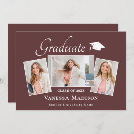 Anuncio Moderno | Elegante Rosa Polvoriento 3 Graduación d