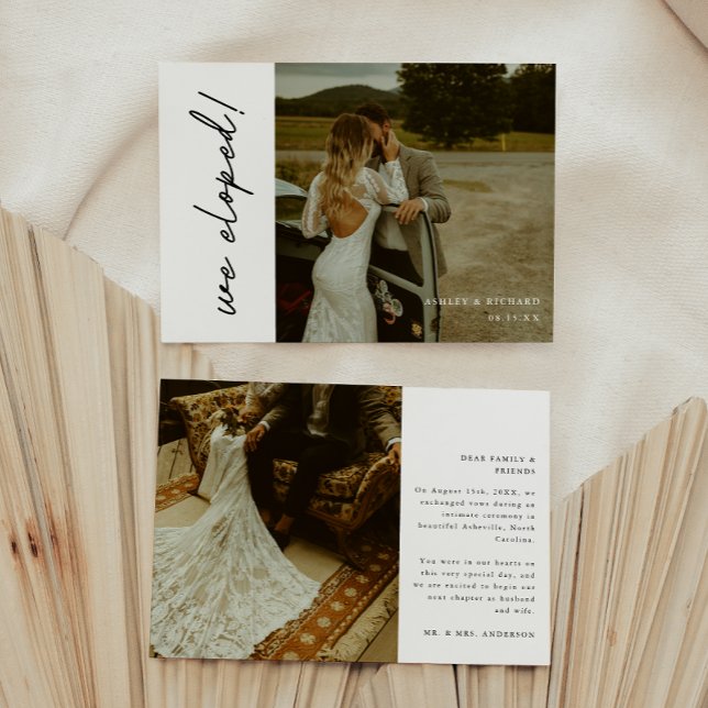 Anuncio Moderno Elegante Script 2-Foto Boda 'Nos Fugamos' (Subido por el creador)