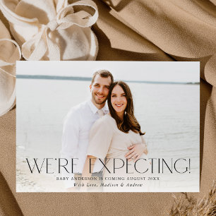 Anuncio Moderno estamos esperando un embarazo fotográfico