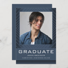 Anuncio Moderno Estilo 1 Foto Graduación Azul