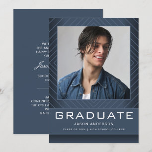 Anuncio Moderno Estilo 1 Foto Graduación Azul