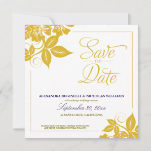 Anuncio moderno floral de aviso de fecha de boda (