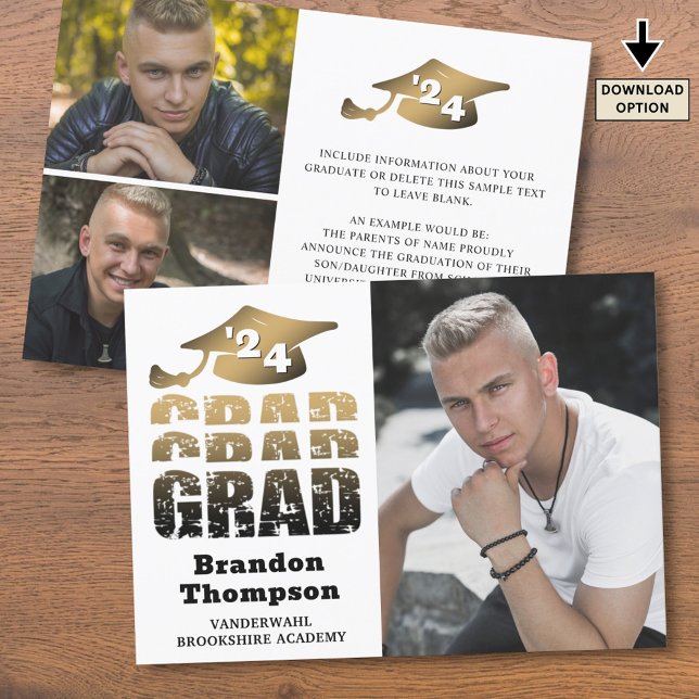 Anuncio Moderno Gradiente de oro negro de Año Grad 3 fotos (Subido por el creador)