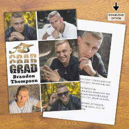 Anuncio Moderno Gradiente de oro negro de Año Grad 6 fotos