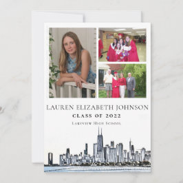 Anuncio Moderno Graduación de Collage de fotos Chicago Sky
