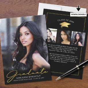 Anuncio Moderno Graduado 4 Fotos Guión Escrito A Mano Negr