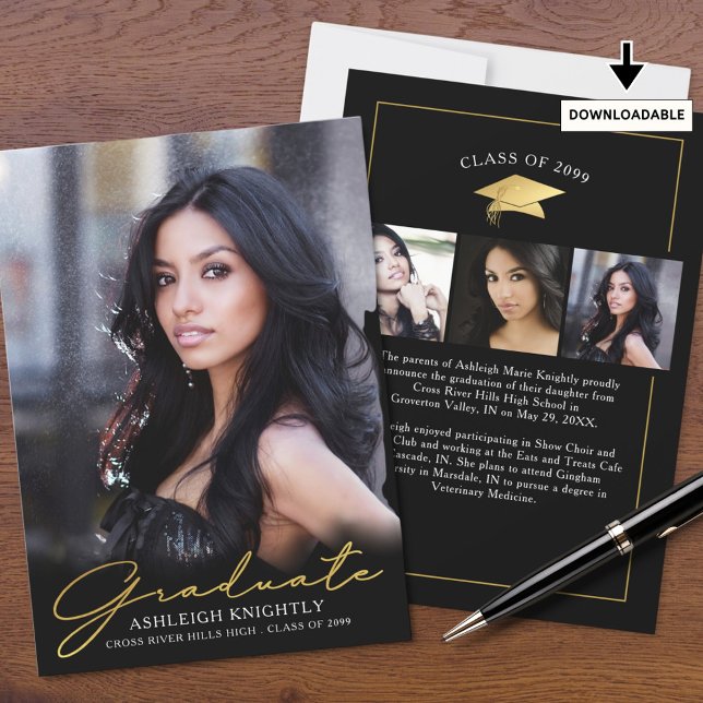 Anuncio Moderno Graduado 4 Fotos Guión Escrito A Mano Negr (Subido por el creador)