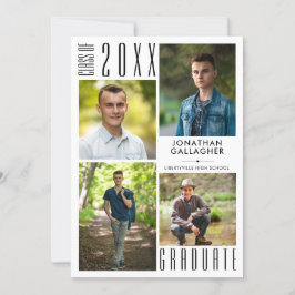 Anuncio Moderno Graduado Blanco Negro 5 Collage de fotos