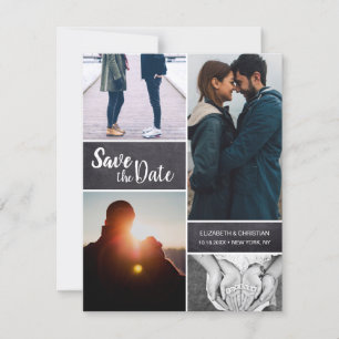 Anuncio Moderno Guardar la Boda de fecha Foto múltiple