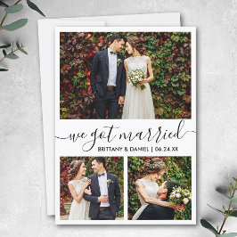 Anuncio Moderno guión de moda 3 foto que nos casamos