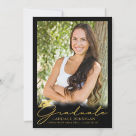 Anuncio Moderno guión de oro negro 5 Graduación de fotos