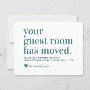 Anuncio Moderno Hemos mudado la habitación de invitados mo