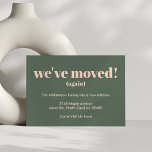 Anuncio Moderno Hemos mudado un nuevo hogar moviéndose ver<br><div class="desc">Moderno Hemos mudado nueva Invitación de mudanza en casa en verde forestal y pradera</div>