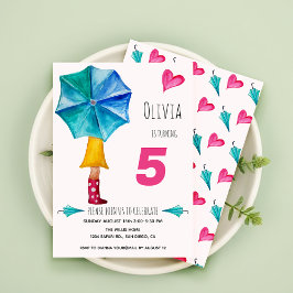 Anuncio Moderno Ilustracion de color de agua con paraguas 