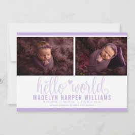 Anuncio Moderno Lavender Purple Hello Collage de fotos Mun