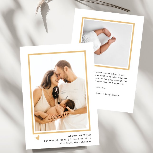 Anuncio Moderno Mínimo 2 Foto Baby Shower Gracias A Nacimi (Subido por el creador)